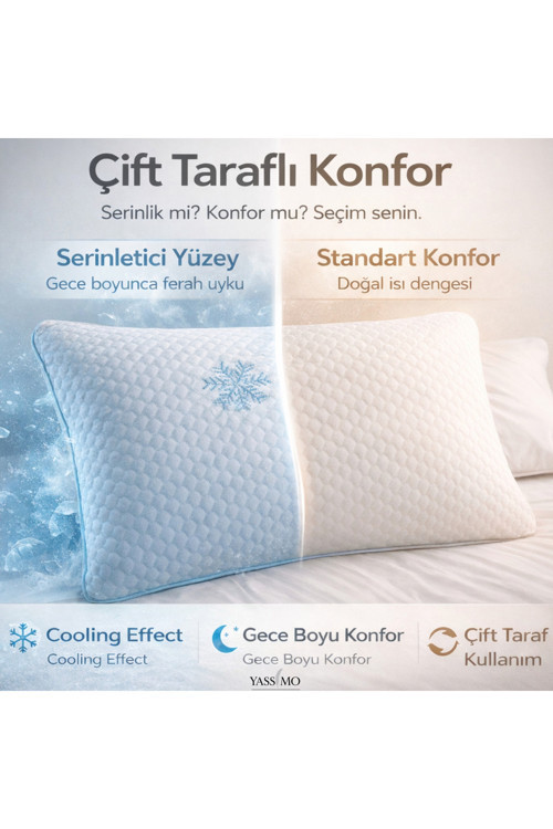Ice Touch Terletmeyen Ortopedik Soğuk Ve Ilık Çift Taraflı Yastık 900 Gr - 1 Adet