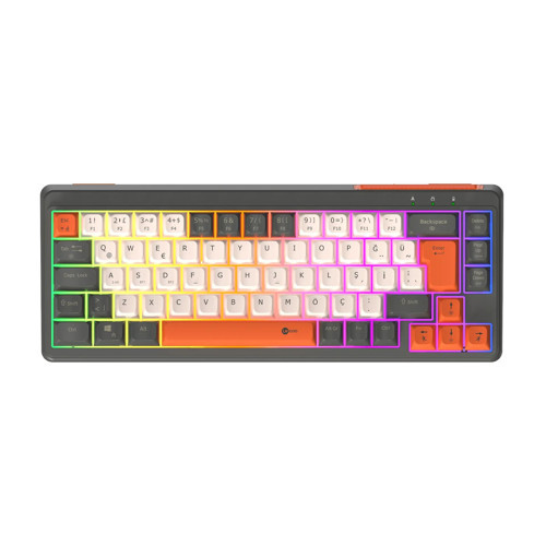 GK680 68 Tuş Üç Modlu RGB Gaming Oyuncu Klavyesi Bluetooth 2.4GHz Kablosuz Kablolu Membran Türkçe Q