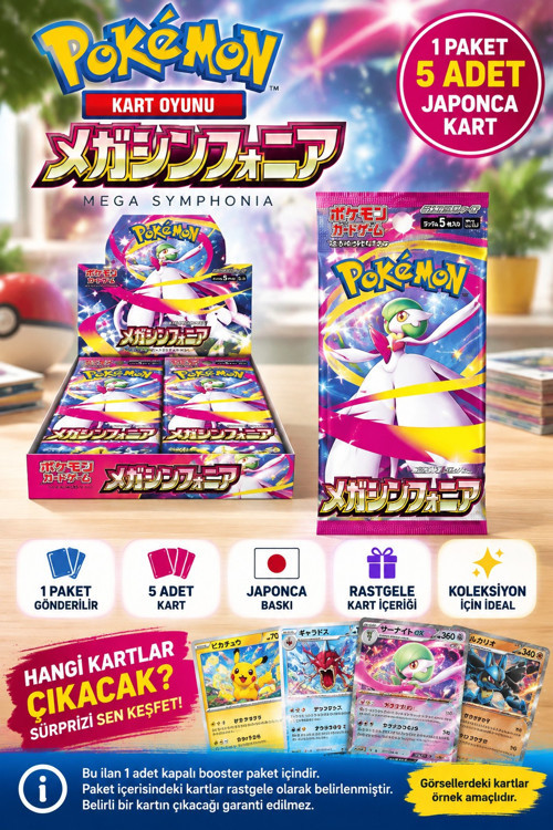 Pokémon Mega Symphonia Japonca Booster Pack 5 Kartlık Koleksiyon Kartı Paketi