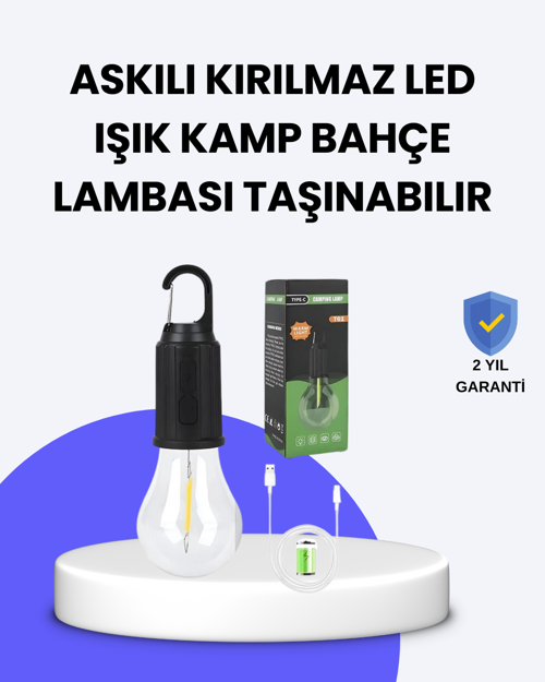 Çok Yönlü Asma Kancalı Kamp Işığı 1