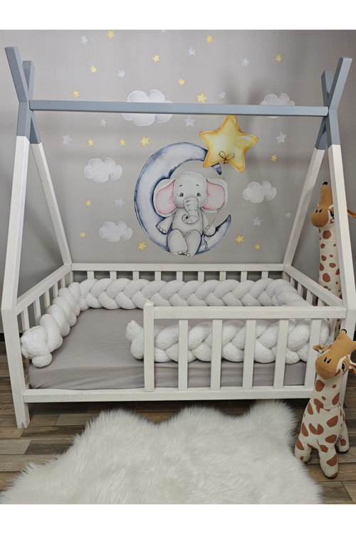 Yeni Nesil Peluş Kumaş 420 Cm 3 Lü Örgü Koruma Modeli (80X130 Beşik İçin)