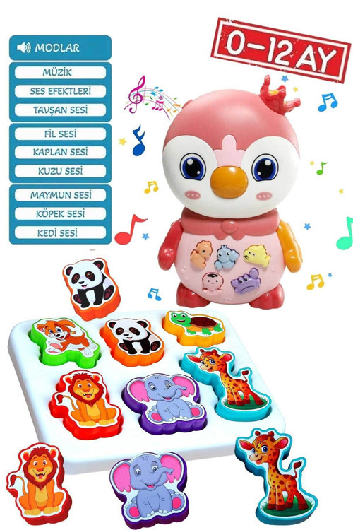 Oyuncak Işıklı Ve Müzikli Baykuş Bebek Sesli Ve Işıklı Piyano Neşeli Dostlar Bultak Set