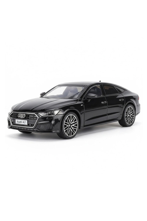Audi A7 1:24 Sesli Işıklı Çek Bırak Metal Model Diecast Araba Siyah Renk