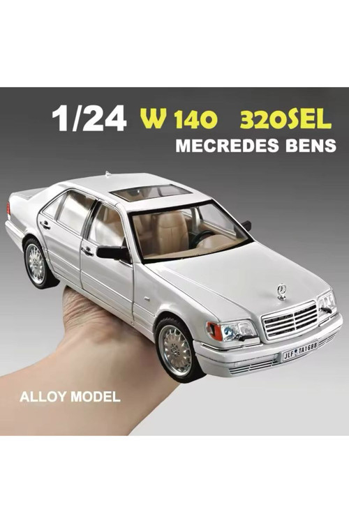 Mercedes Benz S320L Gri Model Araba Mercedes Benz W140 320Sel Makam Arabası Metal Gri