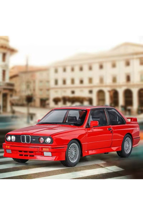 Bmw M3 (E30) Kırmızı 1:24 Bmw Klasik Model Nostalji Çekbırak Araba Metal Model Araba
