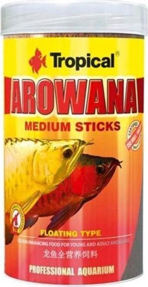 Arowana Sticks Genç Arowanalar için Renklendirici Balık Yemi Medium 250 Ml 90 Gr