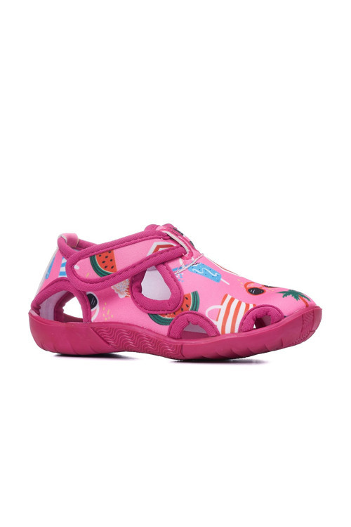 Günlük Unisex Çocuk Aqua Sandalet Esnek Kaymaz Taban Cırtlı Yazlık Deniz Kreş Ayakkabı 141