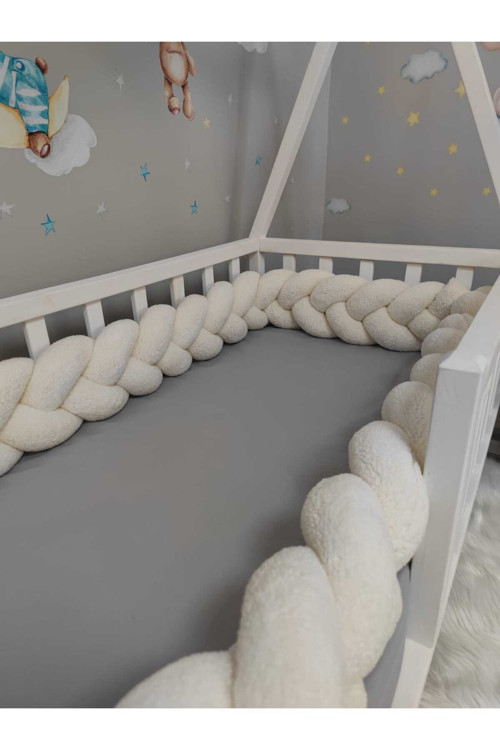 260 Cm 3 Lü Örgü Koruma Modeli Yeni Nesil Peluş Kumaş