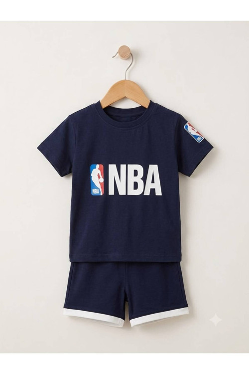 2'Li Nba Baskılı Erkek Çocuk Takım 2 Yaş 3 Yaş 4 Yaş 5 Yaş Çocuk Takım Tişört + Şort Erkek Çocuk Takım