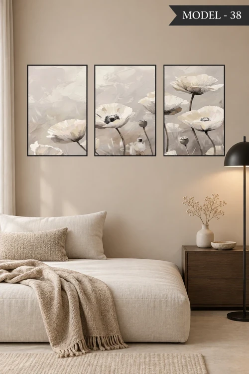 Yapışkanlı Keçe Tablo - Poster Çiçek (Model- 38)