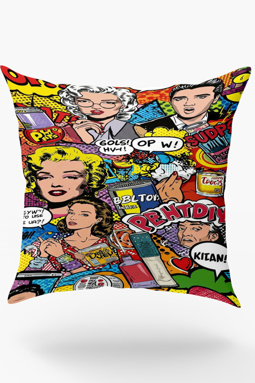 Retro Renk Patlaması Pop Art Yastık