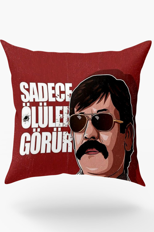 Pala Sadece Ölüler Görür Baskılı Kırlent Kılıfı