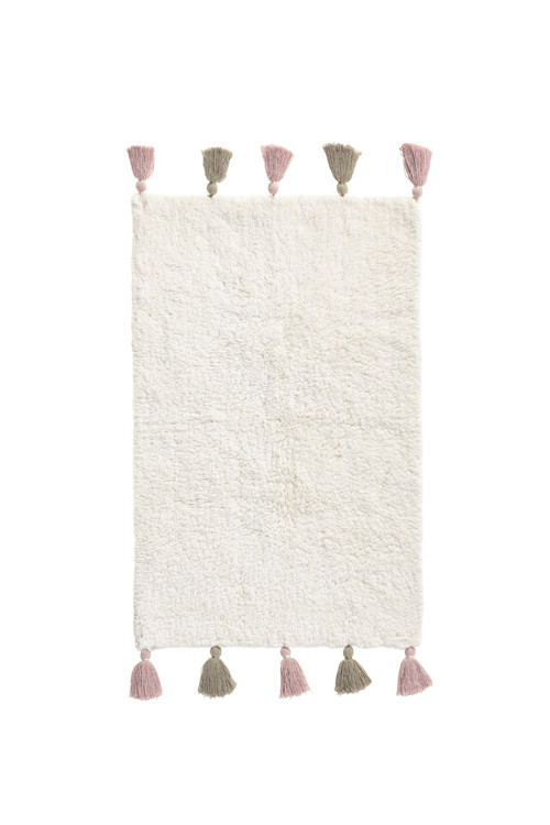 Loli Tekli %100 Pamuk Banyo Paspası 50x80 Cm Ekru