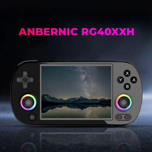RG40XX H Retro El Oyun Konsolu 64 GB Siyah - 4.0 İnç OCA IPS Ekran RGB Işıklı Çift Joystick H700 İşlemci 5G Wi-Fi HDMI Bluetooth (PSP, PS1, DC Destekli)