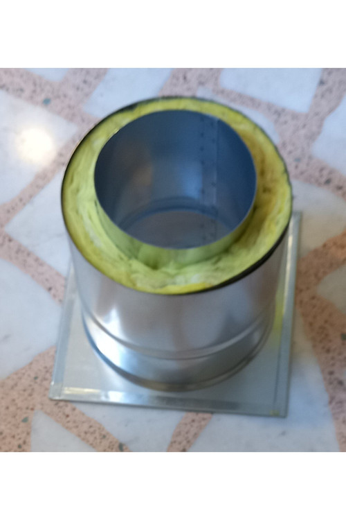 Isı Yalıtımlı Yanmaz Plakalı Boru Baca Çıkışı (Ağaç Ev, Konteyner ) 10 Mm Çap 13 Lük Boruya Uymaz