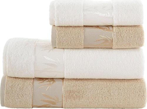 Bambu 4'Lü Banyo Havlu Takımı Kahve Krem