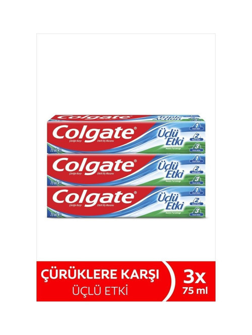 Üçlü Etki 75 ml Diş Macunu X3 Ferah Nefes İçin Güçlü Dişler ve Beyaz Dişler Sağlar