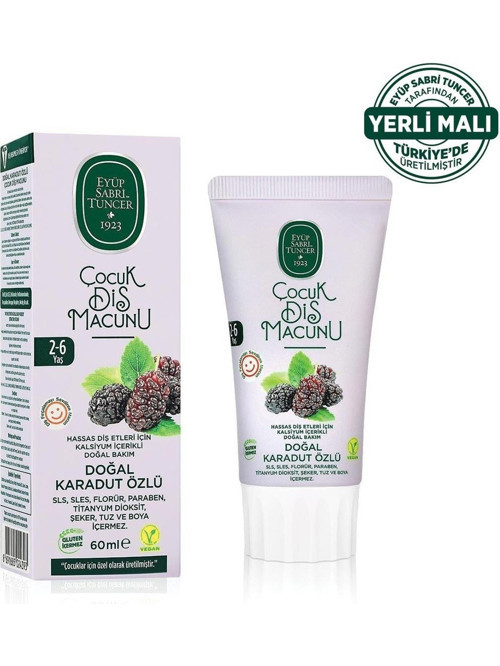 Doğal Karadut Özlü 2-6 Yaş Çocuk Diş Macunu 60 ml