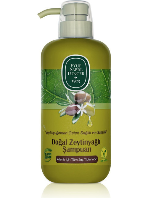 Doğal Zeytinyağlı Besleyici Şampuan - Tüm Saç Tipleri için 600 ml, Bitkisel Formül, Paraben İçermez