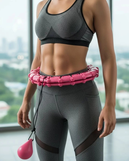 ® Akıllı Hula Hoop Çemberi 24 Parça Ayarlanabilir Mor Zayıflama Halkası