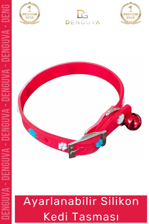 #Petshop Yumuşak Konforlu Ayarlanabilir Şık Dayanıklı Su Geçirmez Esnek Hafif Silikon Kedi Tasması