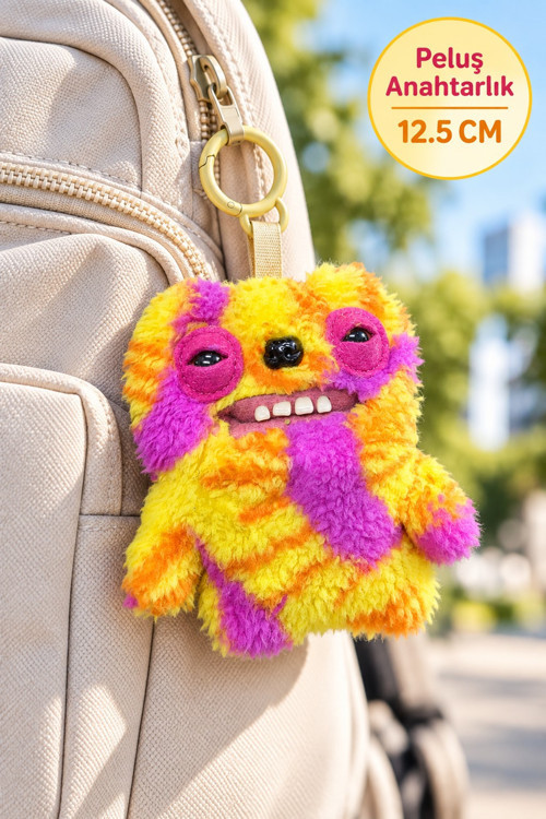 Fuggler Old Tooth Sarı Pembe Tie Dye Peluş Anahtarlık - 12.5 CM