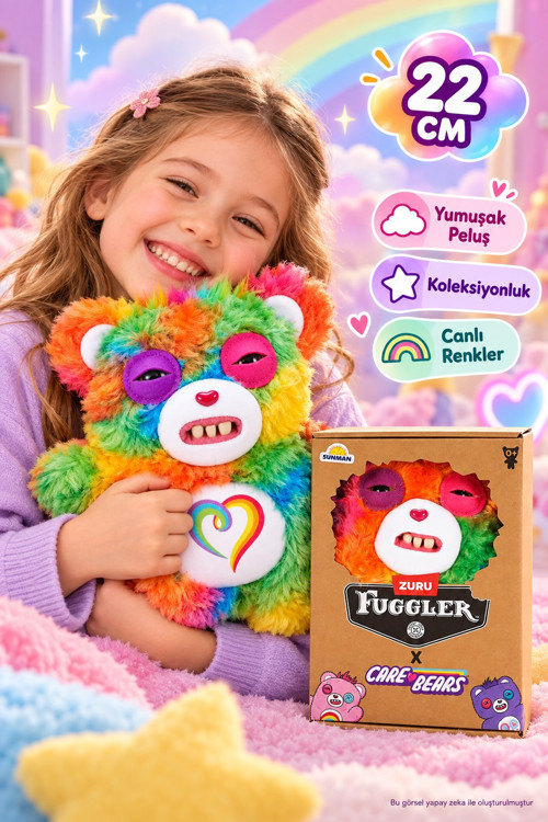 Fuggler Care Bears Togetherness Bear Gökkuşağı Peluş Oyuncak - 22.5 CM