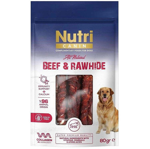Sığır Eti Sarılı Kemik Köpek Ödülü 80 Gr