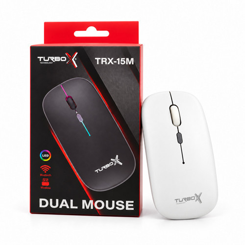 TRX-15M Dual Mouse Wireless+Bluettoth Beyaz RGB Gaming Optik Mouse