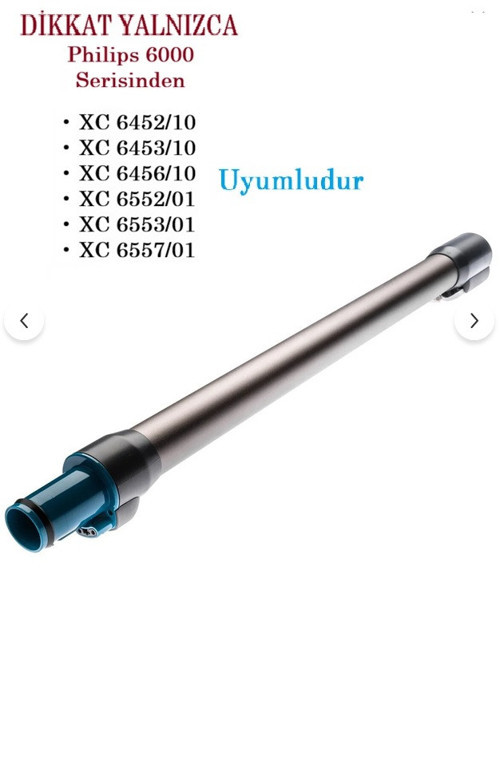 Philips 6000 Serisi Dikey Süpürge XC6452/10 - XC6453/10 - XC6456/10 - XC6552 - XC6553 - XC6557 Uyumlu Teleskopik Boru - 1 Adet