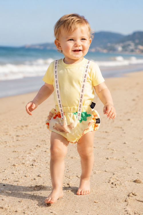 Kız Erkek Bebek Askılı Tişört Slip Yazlık Takım 50751