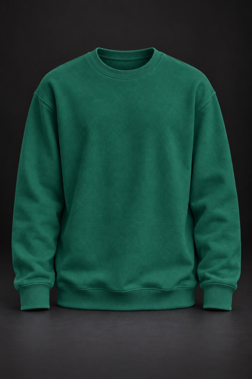 Koyu Yeşil Basic Sweatshirt