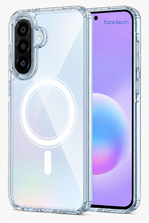 Samsung Galaxy A57 Uyumlu YUMUŞAK Magsafe Kablosuz Şarj Destekli Şeffaf Kılıf Kamera İçin Yükseltilmiş Çerçeve