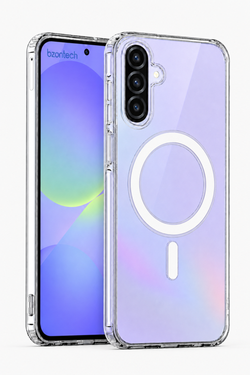 Samsung Galaxy A36 5G / A56 5G Uyumlu YUMUŞAK Magsafe Kablosuz Şarj Destekli Şeffaf Kılıf Kamera İçin Yükseltilmiş Çerçe