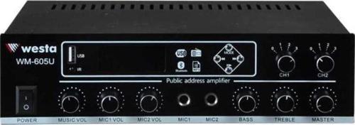 WESTA WM-605U 2 BÖLGELİ 2 MİK. GİRİŞLİ 100 WATT TRAFOLU ANFİ (2818)