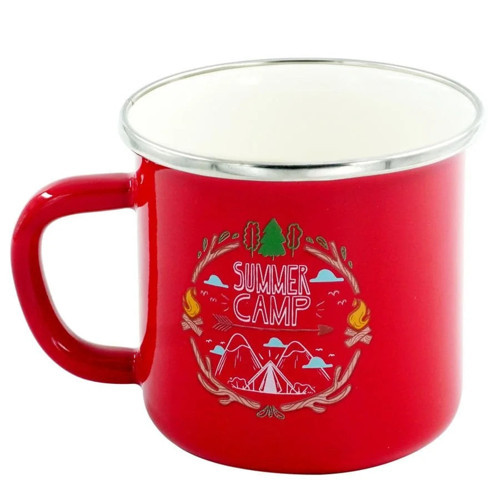 Emaye Kupa 330 ml Kırmızı Summer Camp