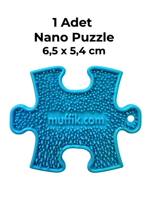 Nano Duyusal Puzzle Anahtarlık · 6,5 X 5,4 Cm · Mavi | Dokulu Duyusal Oyuncak | Dokunsal (Taktil) & İnce Motor Gelişim