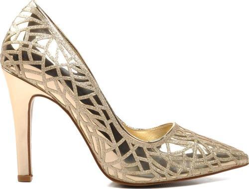 22240389 Altın Kadın Topuklu Ayakkabı