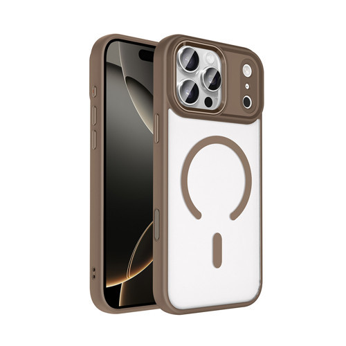iPhone 18 Pro Kılıf Wireless Şarj Özellikli Krom M-safe Silikon Kılıf