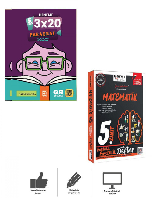 5.Sınıf Matematik Fasikül Fasikül Akıllı Defter + Paragraf Deneme Seti Bigelio + Yargı Ders Arkadaşı