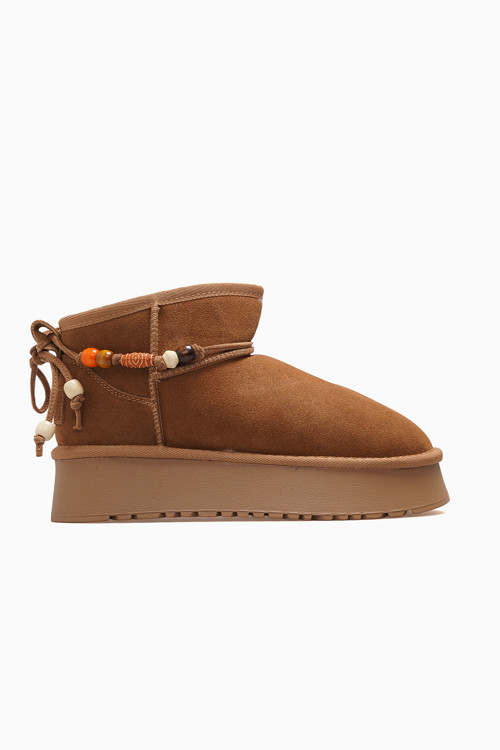 Kadın Dolgu Topuklu İçi Tüylü Bot 26k 26k430-5 Camel