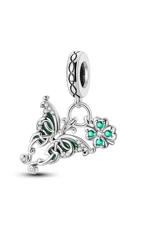 Kelebek ve Yonca Sallantılı Charm