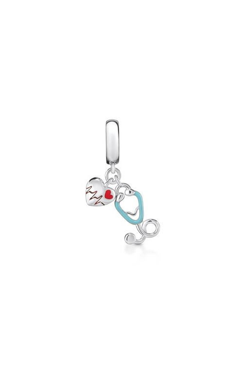 Stetoskop Sallantılı Gümüş Charm