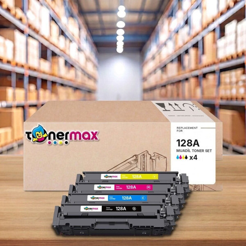HP Color LaserJet CM1415fnw Muadil Toner Seti Çipli 128A CMYK 4 Renk