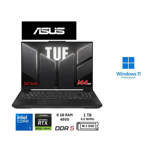 tuf Gaming FX607VU-RL017 Intel Core 5 210H 8gb 1tb SSD RTX4050 140W W11 Pro 16" Duddi