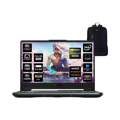 Tuf Gaming A15 FA506NCG-HN267 Amd Ryzen 7 7445HS 32GB 1tb SSD RTX3050-4GB 75W Windows 11 Pro 15.6" Fhd 144Hz Taşınabilir