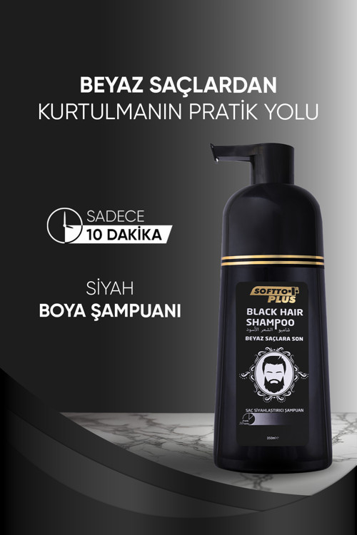 Black Hair Saç Siyahlaştırıcı Anında Etkili Doğal Görünüm Sağlayan Şampuan 350Ml
