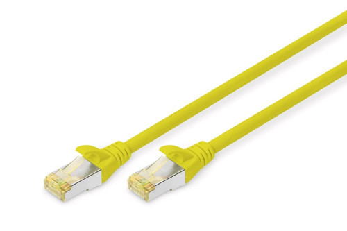 CAT 6A S-FTP bağlantı kablosu, bakır, LSZH AWG 26/7, uzunluk 50 cm, sarı renk