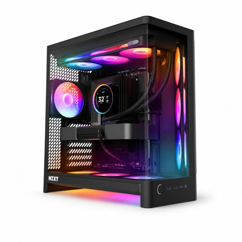 H6 RGB+ (2026) CC-H62FB-P1 Siyah Kompakt Çift Bölmeli Temperli Cam USB 3.0 ATX Mid Tower Kasa