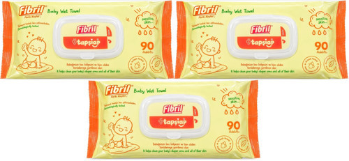 Islak Havlu Mendil 90 Yaprak Bebek Plastik Kapaklı (3 Lü Set) 270 Yaprak